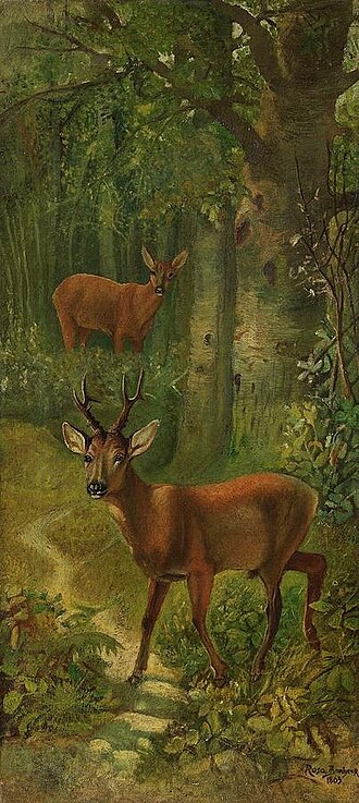 "Deer at the edge of the forest" by Rosa Bonheur (1863)